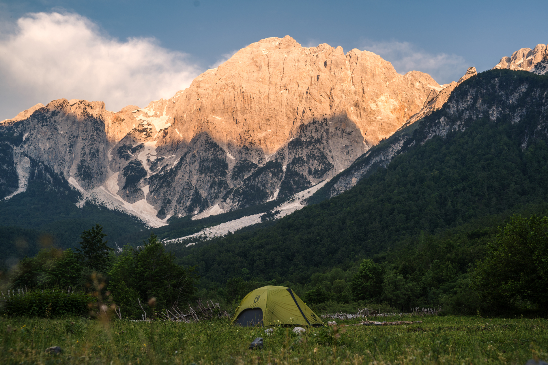 Wild camping in Albania.